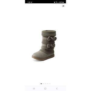 New Girls Size 5 Big Kid Dream Pairs Grey Mid Calf Faux Fur Lined Snow Boots